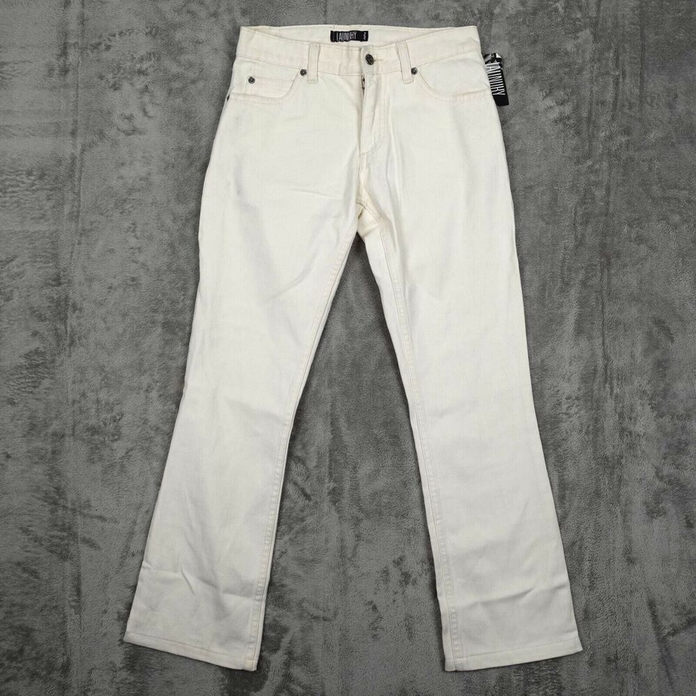 Brand New Laundry Jeans women Size 0 White Denim Straight Leg 5 Pocket NWT